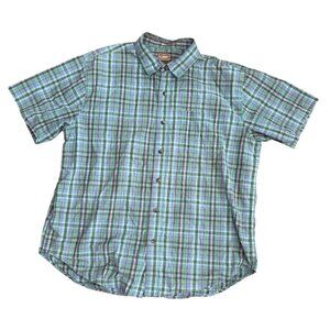CE Schmidt Men's XL Button Down Work‎ Shirt Short Sleeve Multicolor Plaid